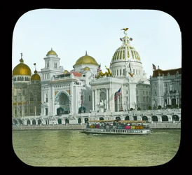 Paris Exposition: Quai des Nations, the Ottoman Pavilion and the United States Pavilion, 1900